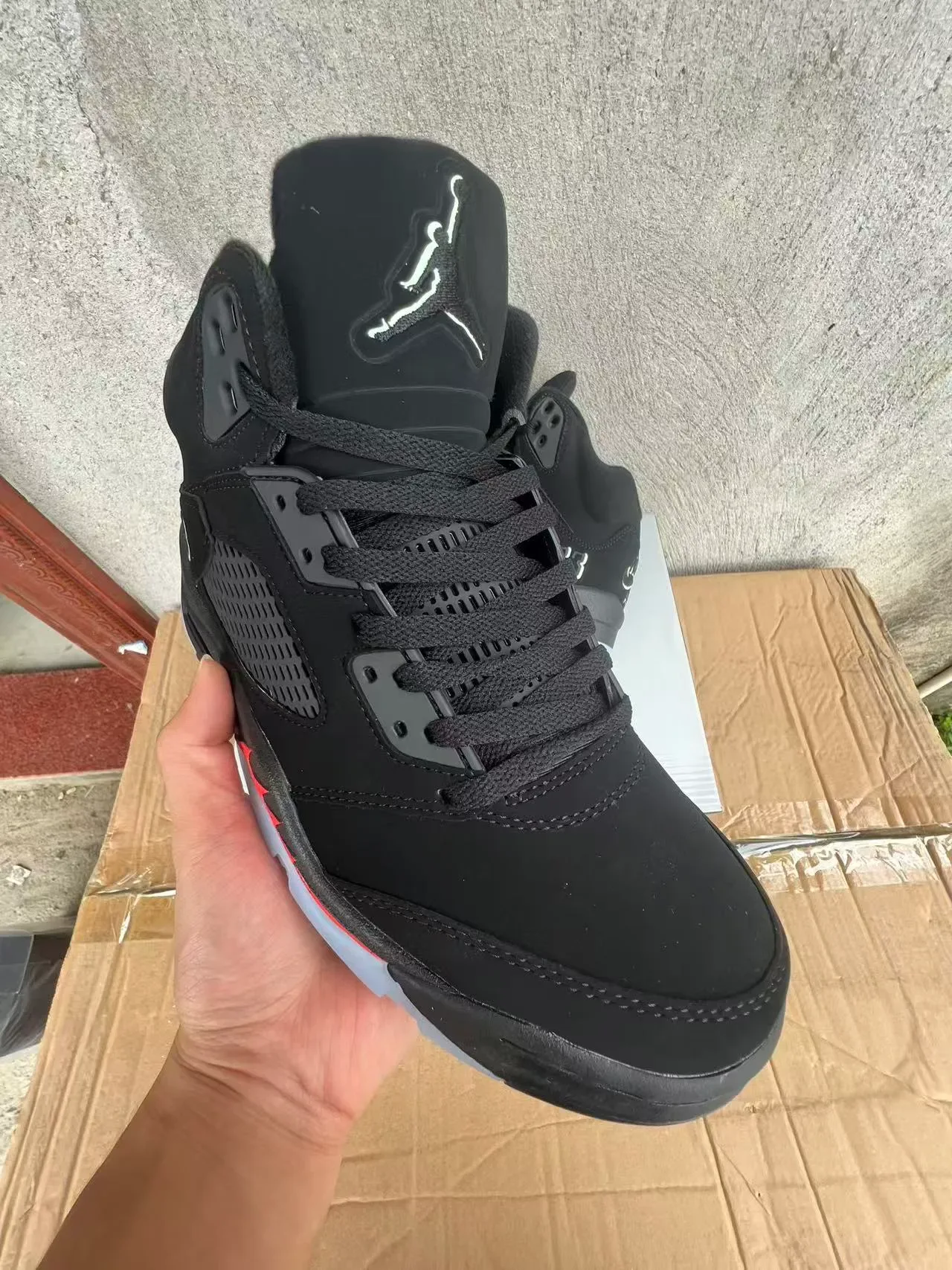 Air Jordan 5 Black Red Flame Tênis de Basquete 2