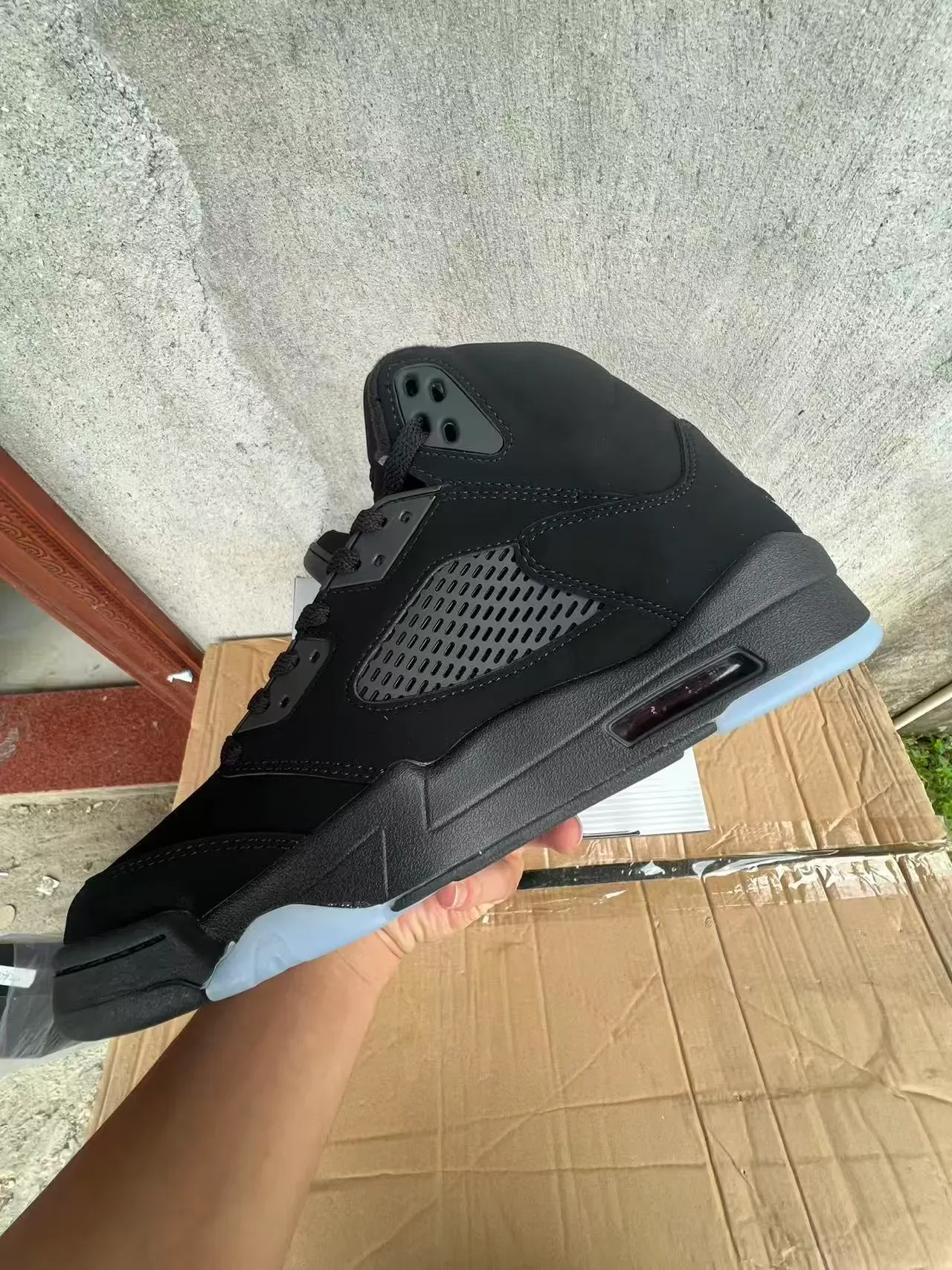 Air Jordan 5 Black Red Flame Tênis de Basquete 5
