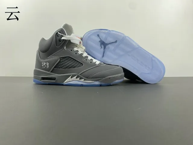 Air Jordan 5 رمادي وأزرق فاتح حذاء كرة السلة 8