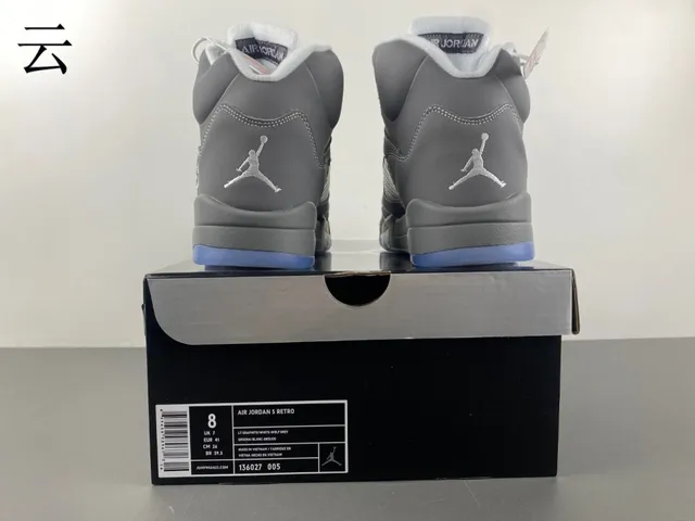 Air Jordan 5 رمادي وأزرق فاتح حذاء كرة السلة 14