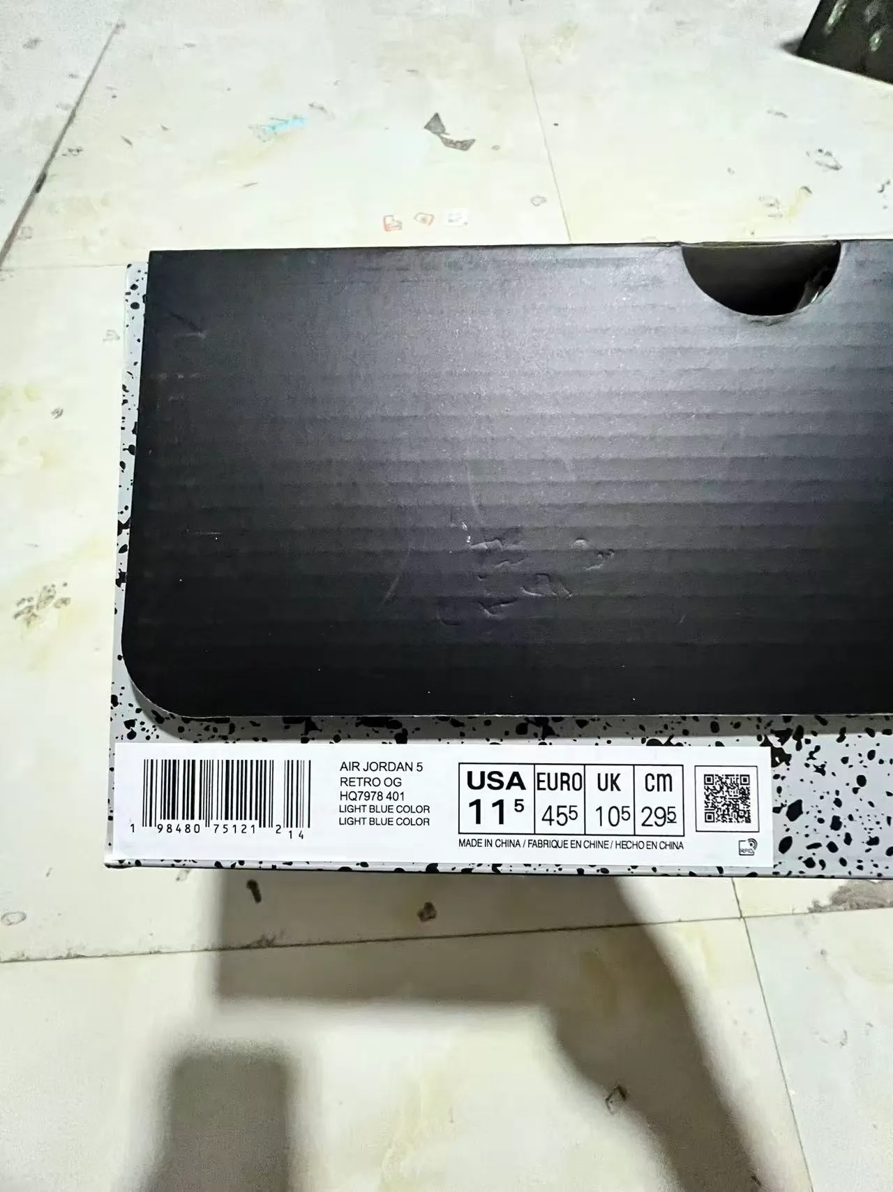 Tênis de basquete de cano alto em camurça azul-claro Air Jordan 5 10