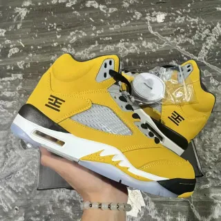 Air Jordan 5 Tênis de basquete amarelo preto branco