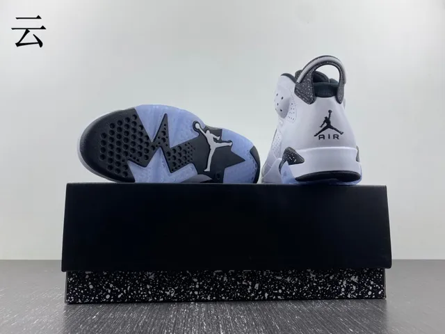 Air Jordan 6 White Black Light Blue Basketball Shoes 15