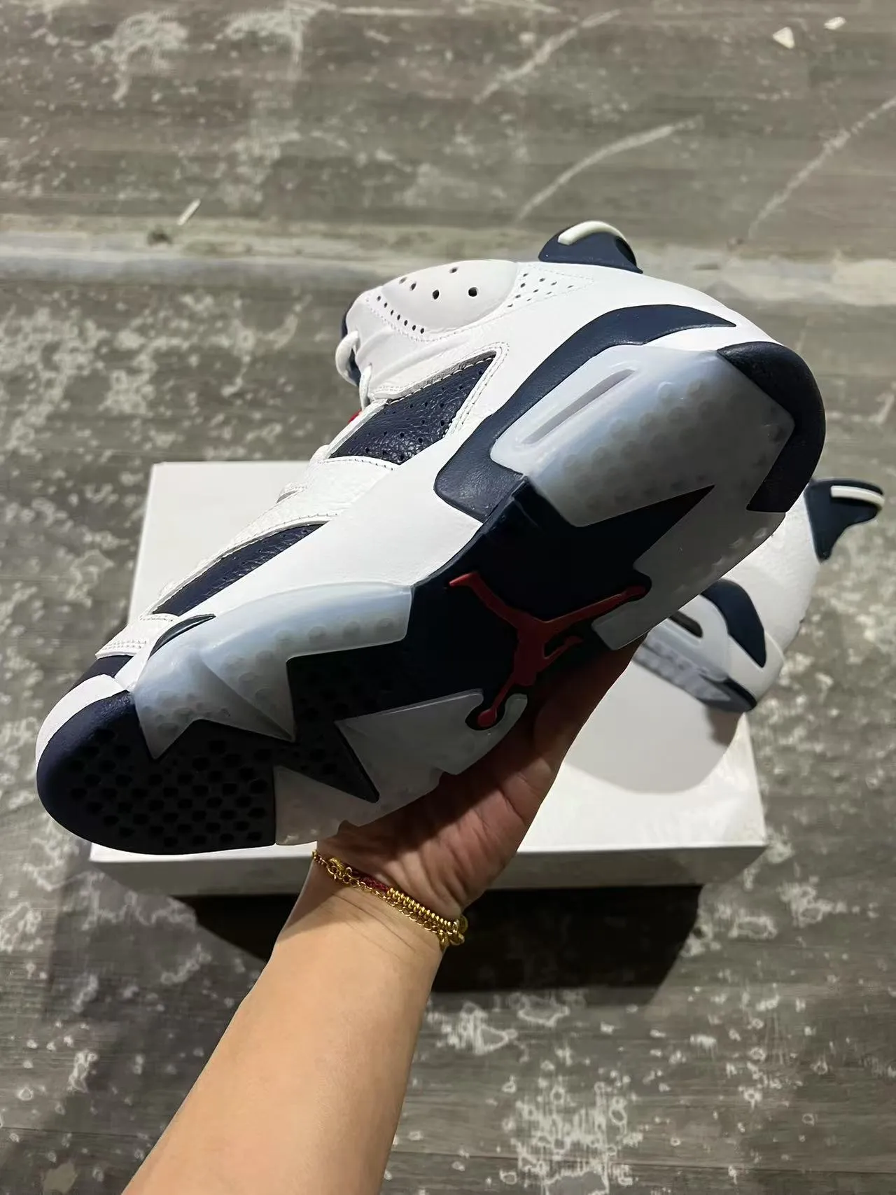 Air Jordan 6 Blanco Marino Zapatos de Baloncesto 6