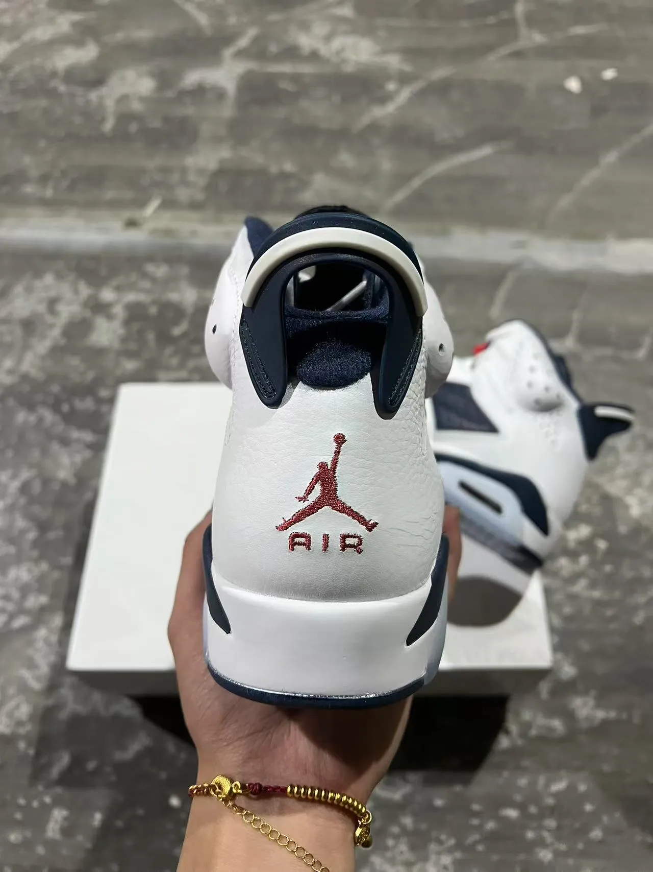Air Jordan 6 Blanco Marino Zapatos de Baloncesto 8