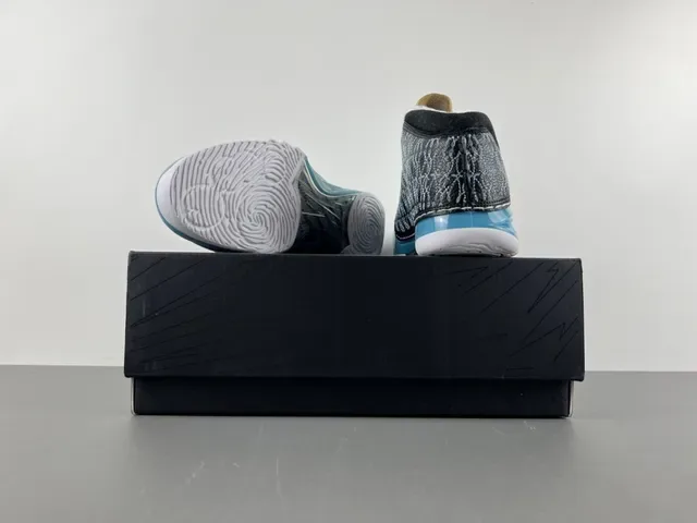 Air Jordan Noir et Bleu High-Top Semelle Intermédiaire Translucide Chaussures de Basketball 15