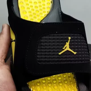 Air Jordan Slide Black and Yellow Podded Footbed Slippers