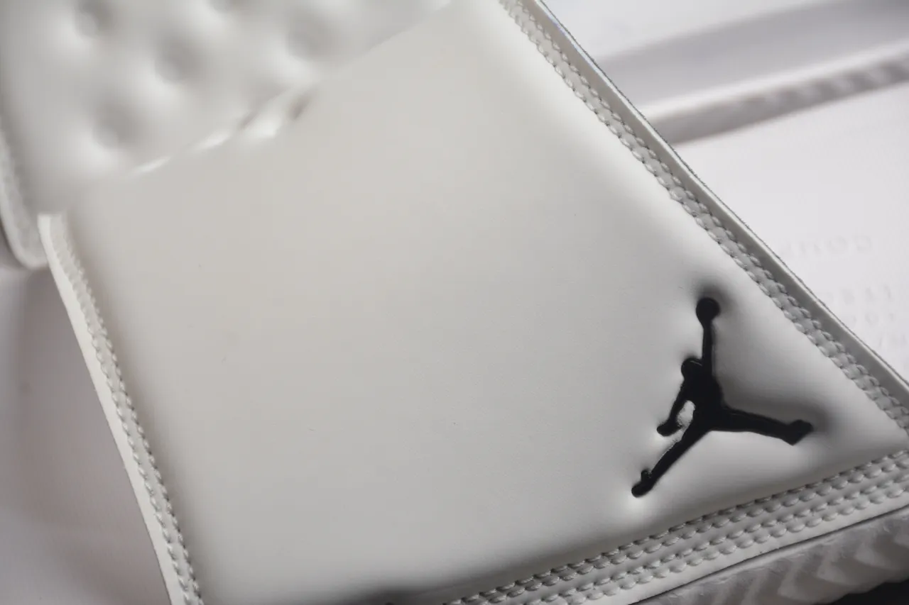 Air Jordan Slide Blanc Noir Une Bretelle Semelle Moldée Sandales 6