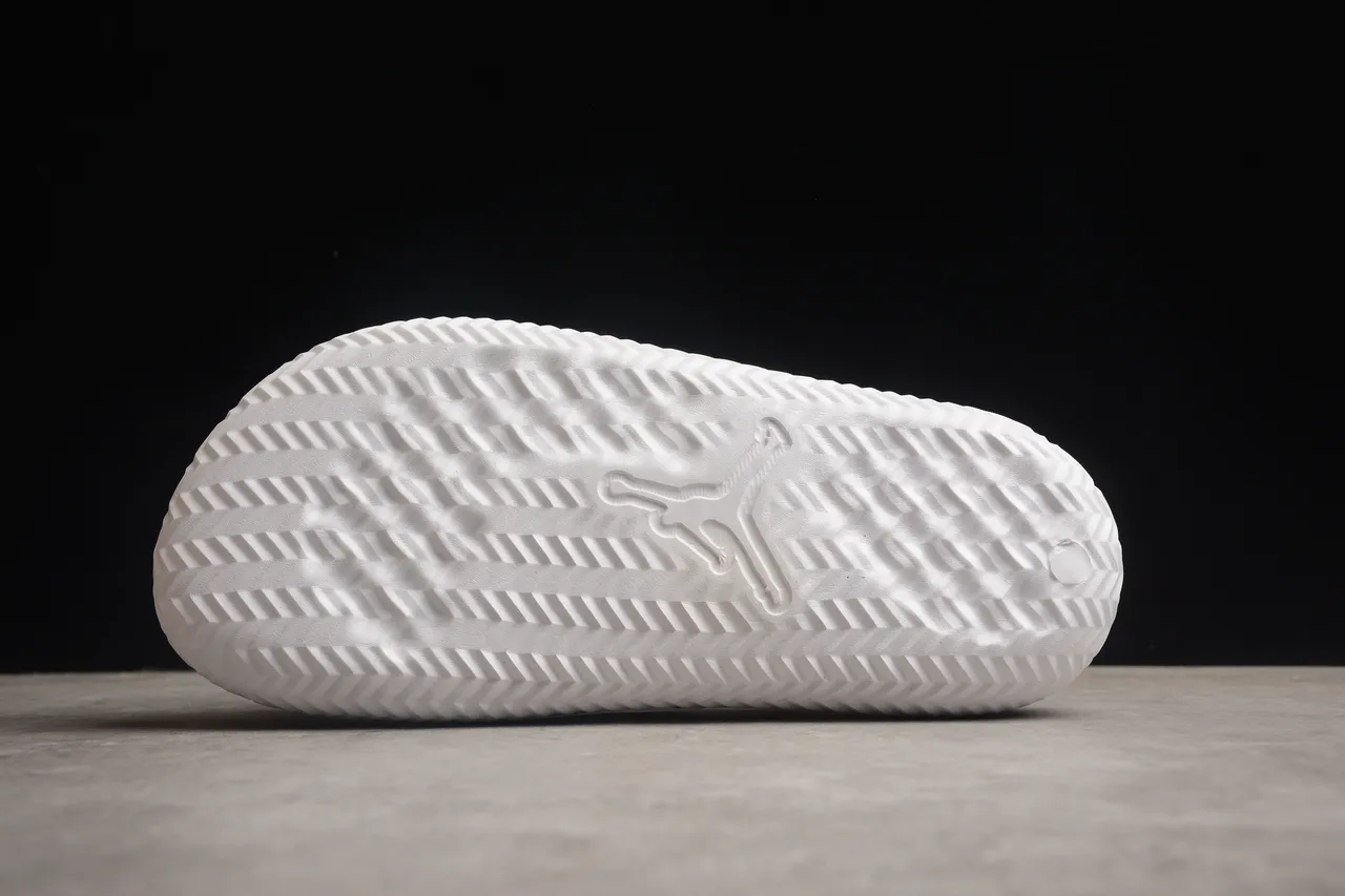 Air Jordan Slide Blanc Noir Une Bretelle Semelle Moldée Sandales 9