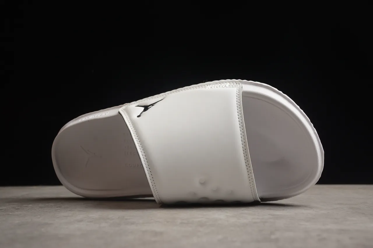 Air Jordan Slide Blanc Noir Une Bretelle Semelle Moldée Sandales 10
