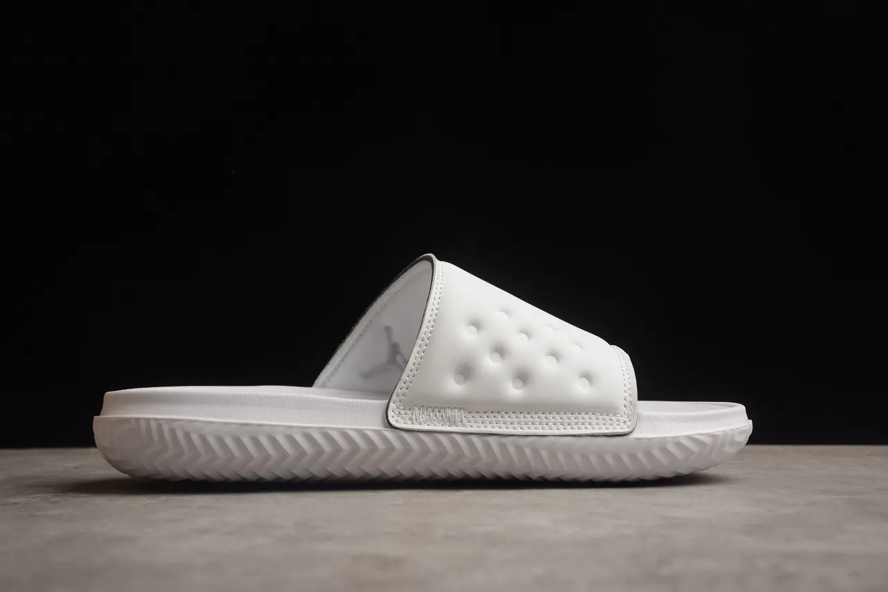 Air Jordan Slide Blanc Noir Une Bretelle Semelle Moldée Sandales 11