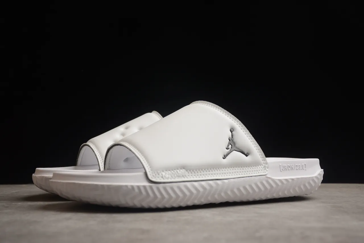 Air Jordan Slide Blanc Noir Une Bretelle Semelle Moldée Sandales 12