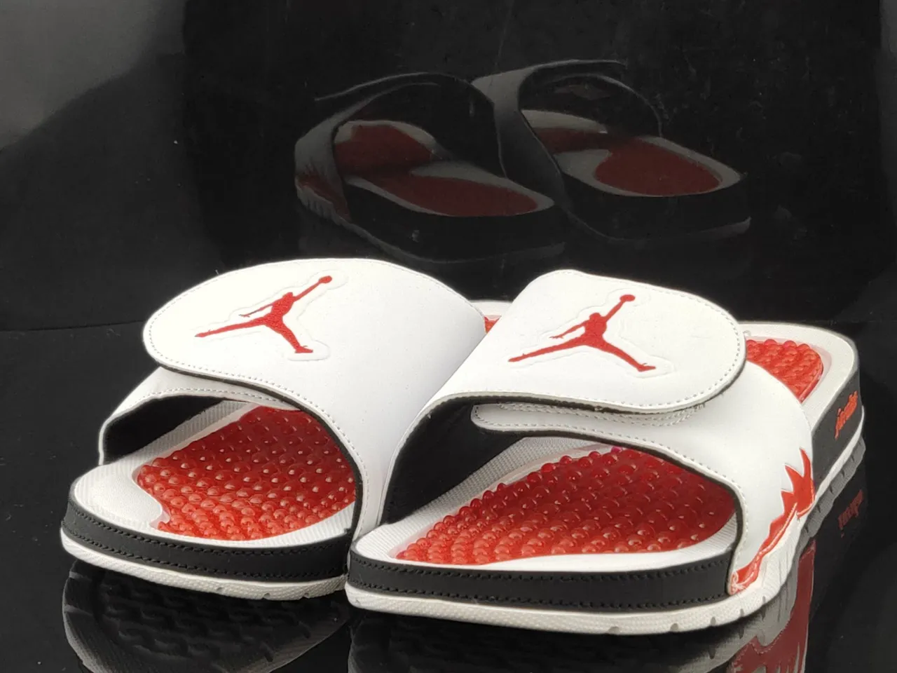 Air Jordan Slide White Red Black Slippers 2