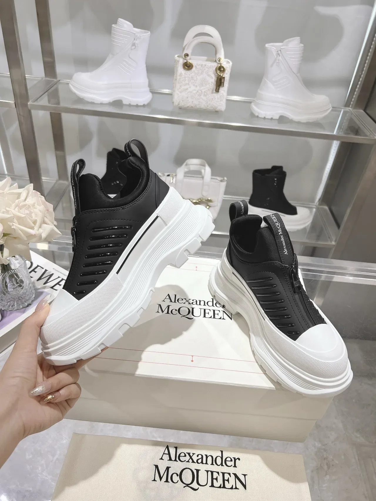 Alexander McQueen Oversized Sneaker Black and White Chunky Sneakers 4