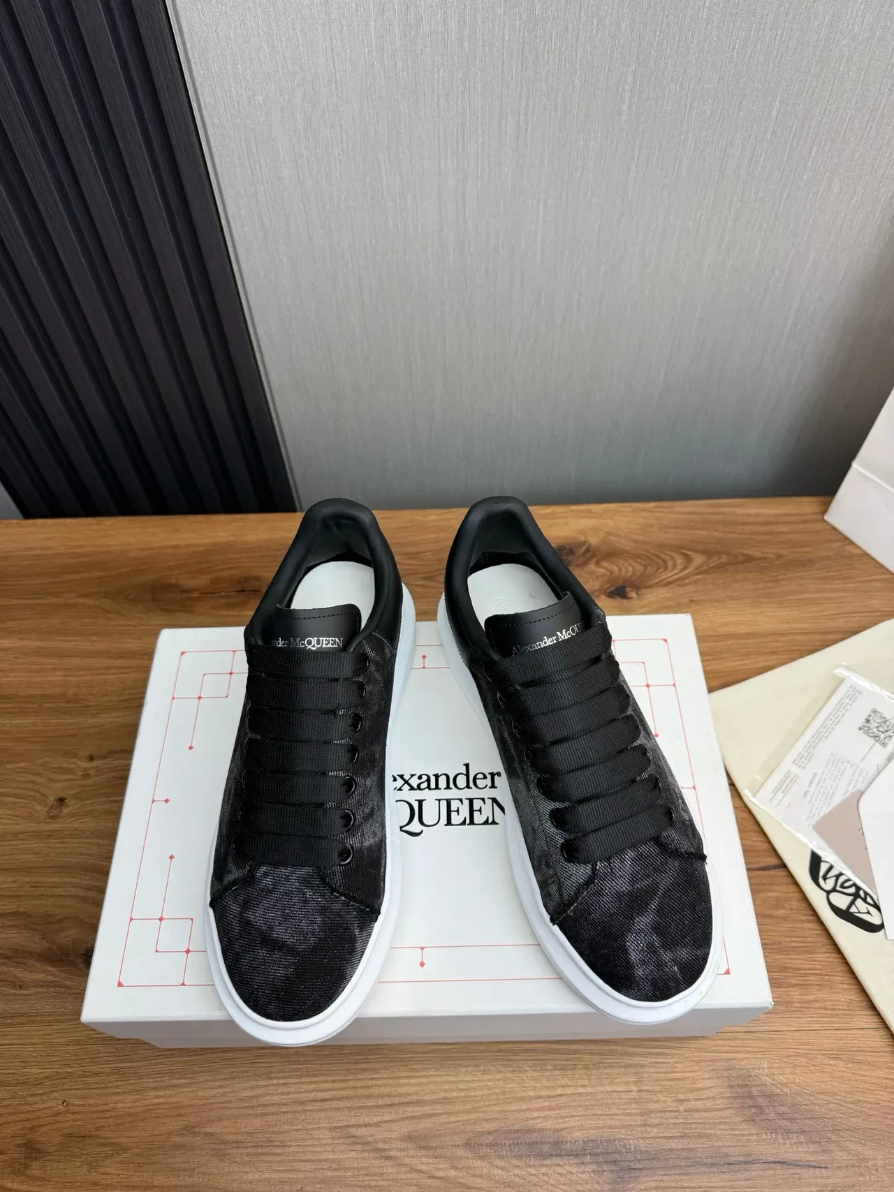 Alexander McQueen Oversized Sneaker Black and White Lifestyle Sneakers 2
