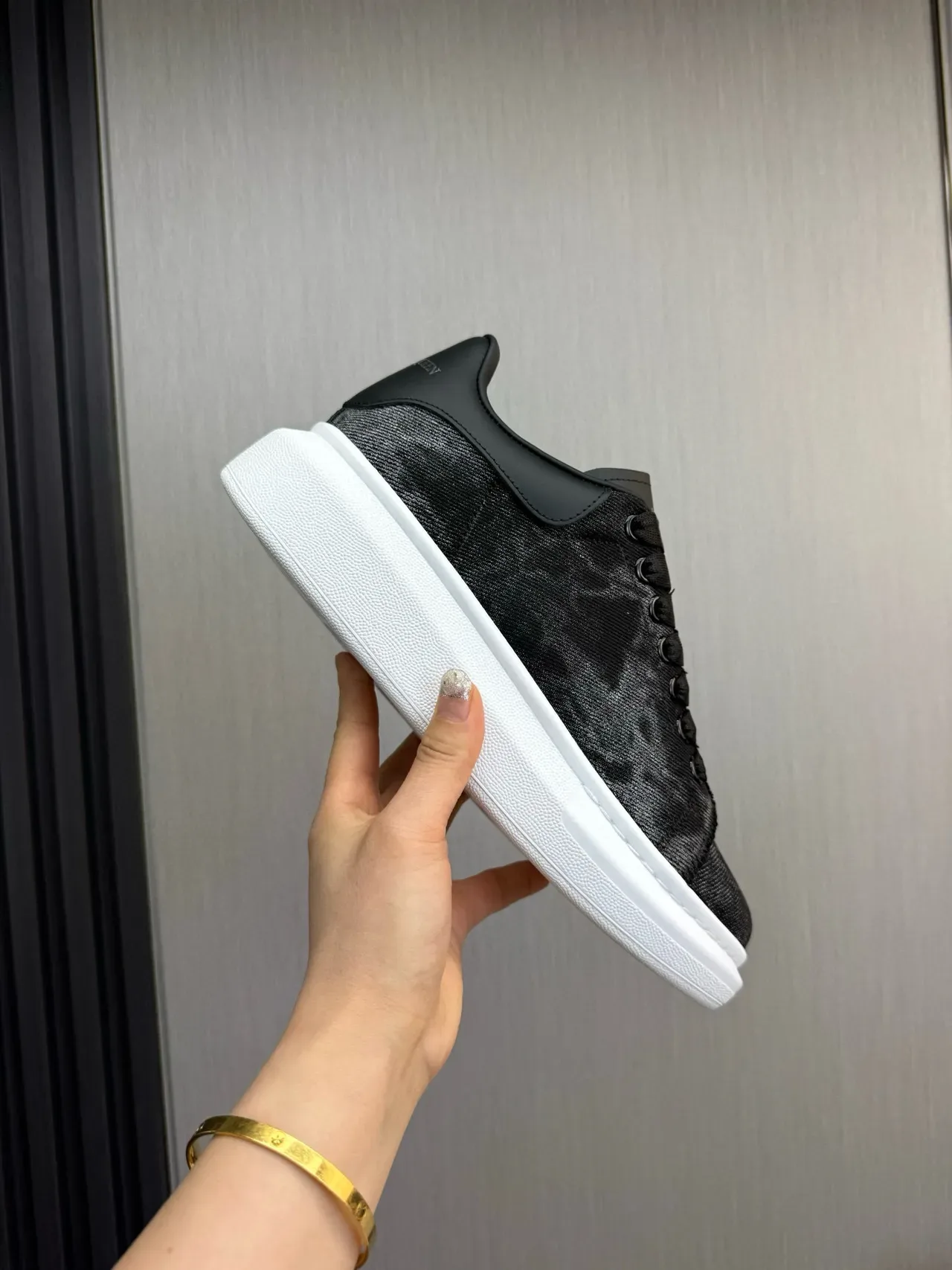Alexander McQueen Oversized Sneaker Black and White Lifestyle Sneakers 6