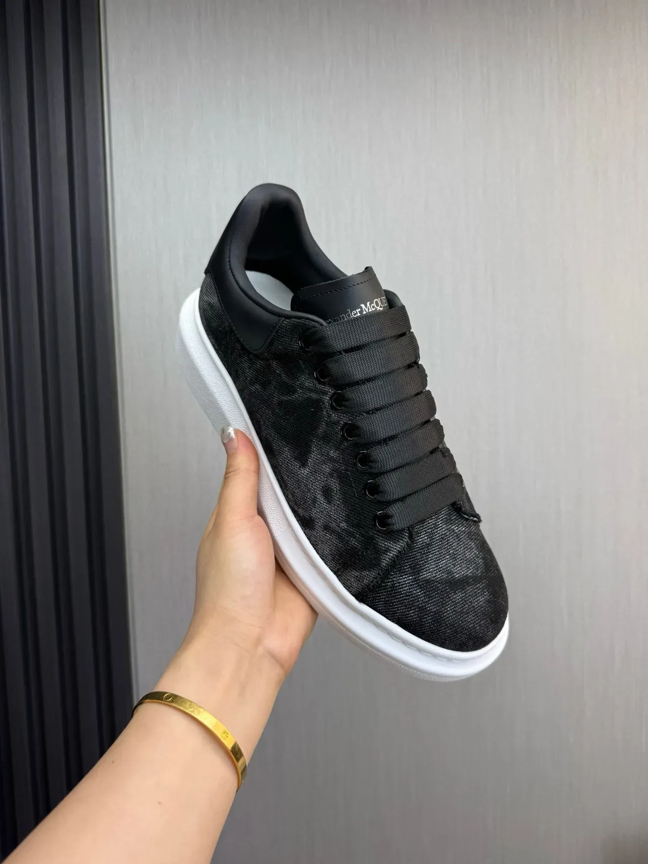 Alexander McQueen Oversized Sneaker Black and White Lifestyle Sneakers 7