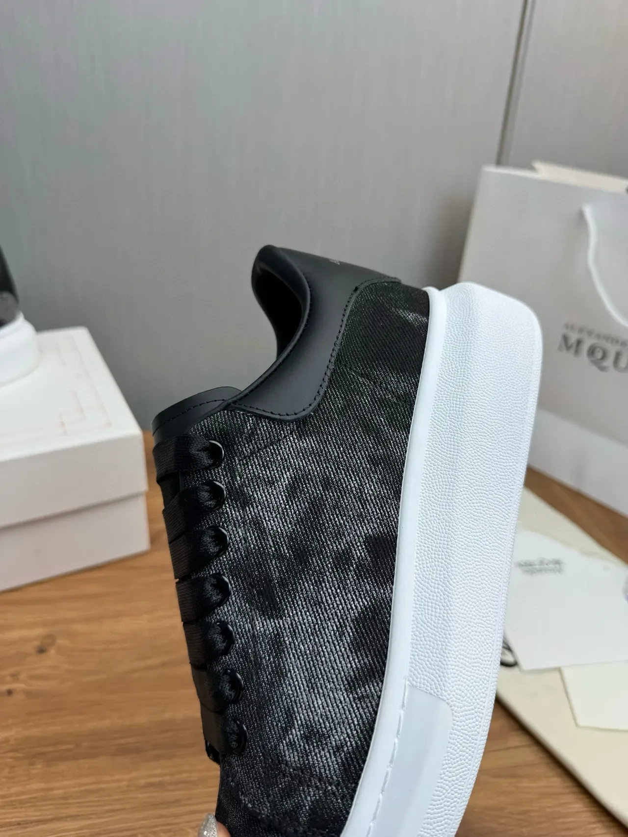Alexander McQueen Oversized Sneaker Black and White Lifestyle Sneakers 8