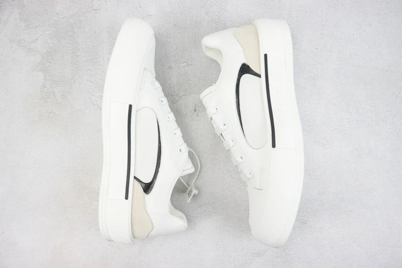 Alexander McQueen Oversized Sneaker White Black Beige Lifestyle Sneakers 2