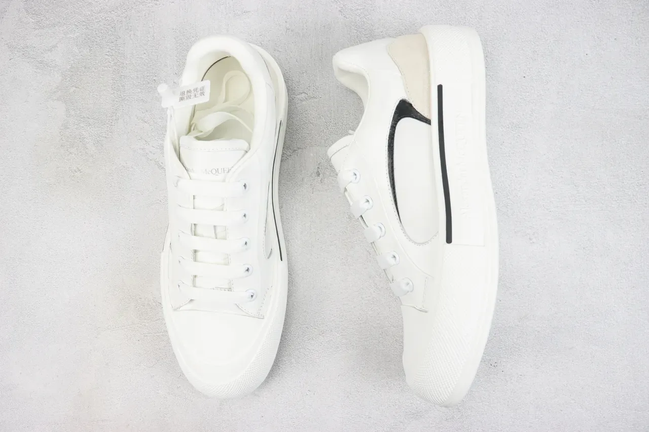 Alexander McQueen Oversized Sneaker White Black Beige Lifestyle Sneakers 3