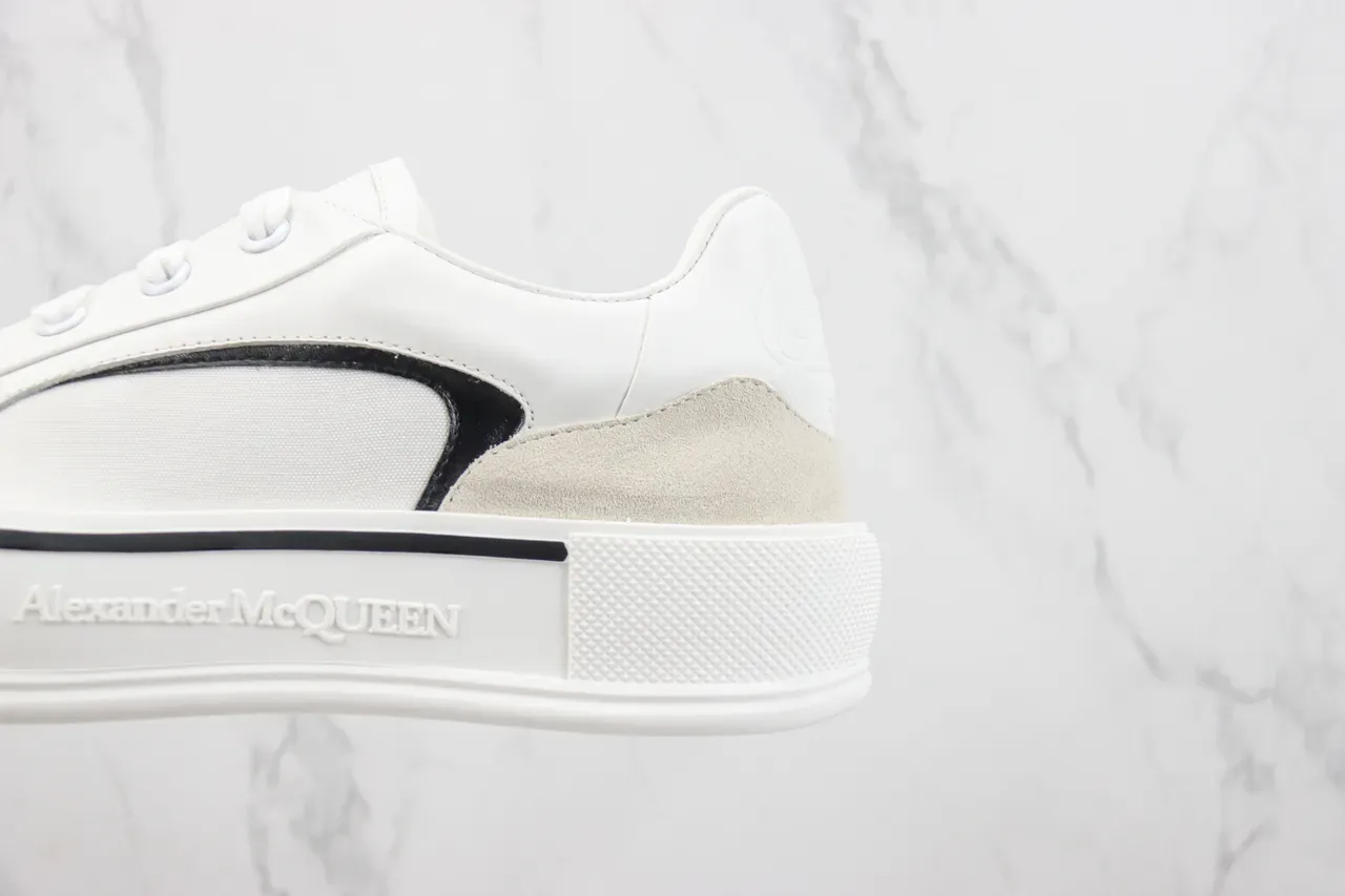 Alexander McQueen Oversized Sneaker White Black Beige Lifestyle Sneakers 7