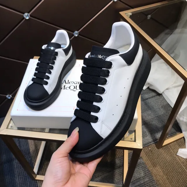 Alexander McQueen Oversized Sneaker White Black Lifestyle Sneakers 4