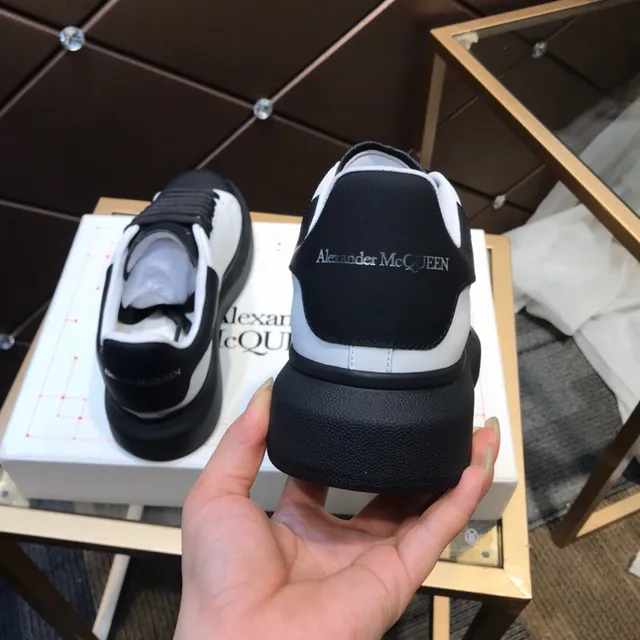 Alexander McQueen Oversized Sneaker White Black Lifestyle Sneakers 6
