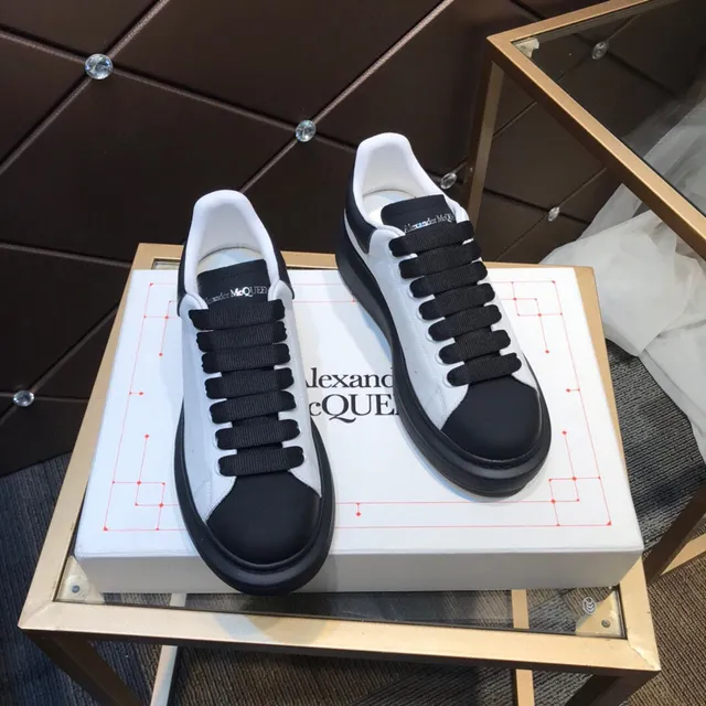 Alexander McQueen Oversized Sneaker White Black Lifestyle Sneakers 7