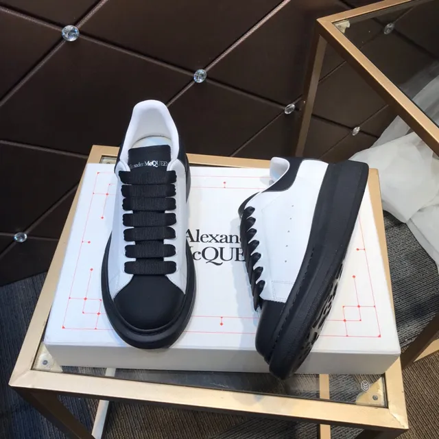 Alexander McQueen Oversized Sneaker White Black Lifestyle Sneakers 8