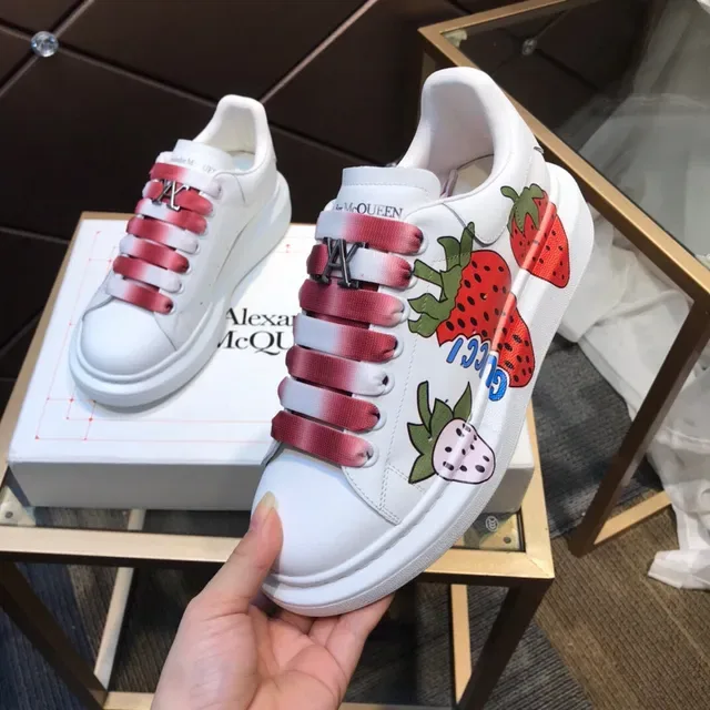 Alexander McQueen Oversized Sneaker White Pink Gradient Strap Lifestyle Sneakers 4