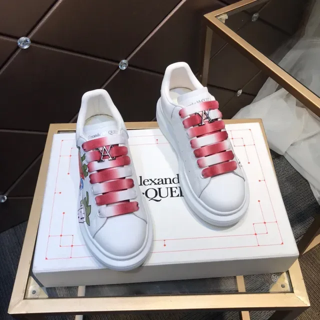 Alexander McQueen Oversized Sneaker White Pink Gradient Strap Lifestyle Sneakers 8