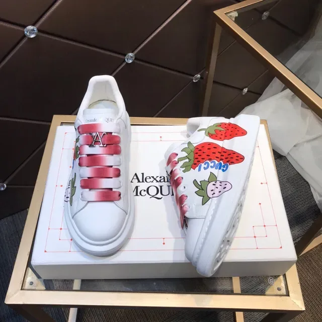Alexander McQueen Oversized Sneaker White Pink Gradient Strap Lifestyle Sneakers 9