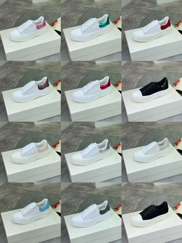 Alexander McQueen Sneakers Oversized Blanc et Rose Silhouette Glitter Heel Tab Lifestyle Sneakers 2