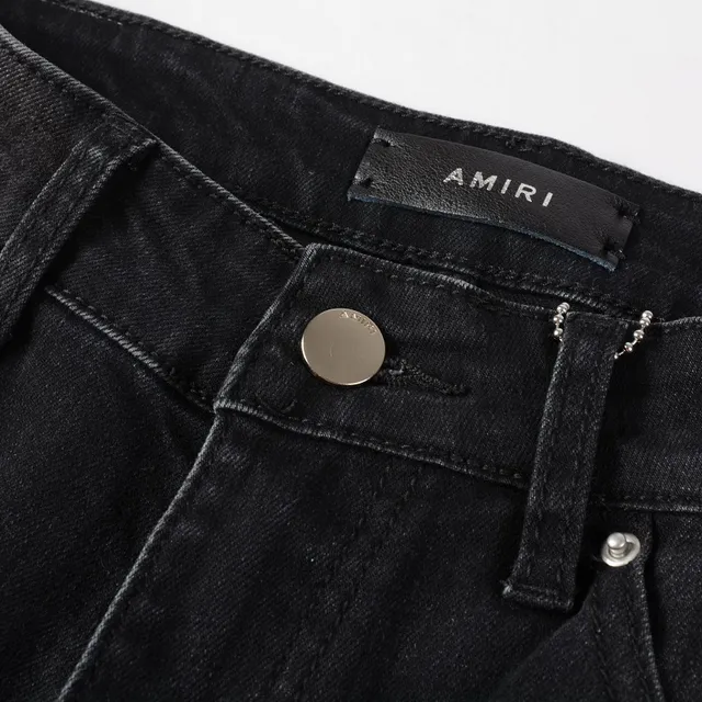 Amiri काला सोना स्लिम-फिट डिस्ट्रेस्ड जींस 2