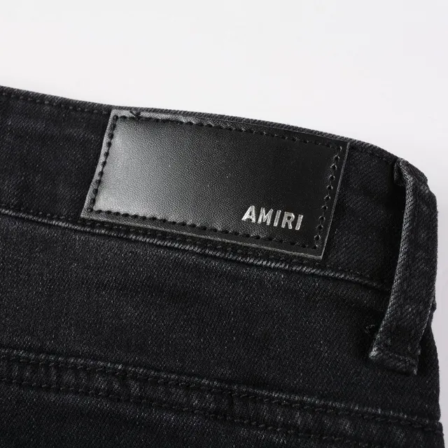 Amiri काला सोना स्लिम-फिट डिस्ट्रेस्ड जींस 12