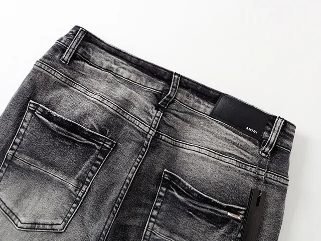Amiri Distressed Patch Slim-Fit Washed Black Jeans 5