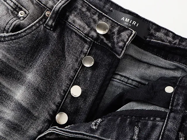 Amiri Distressed Patch Slim-Fit Washed Black Jeans 7