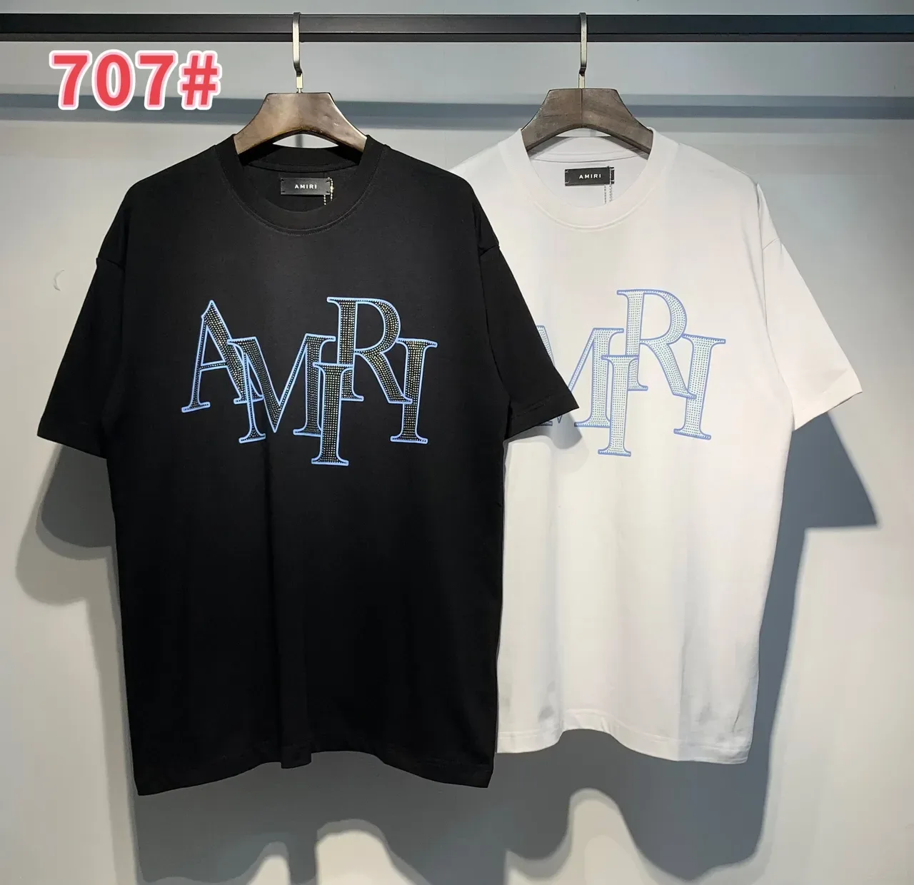 T-shirt Amiri logo strass 10
