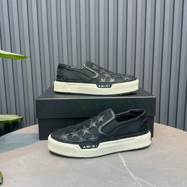 Amiri MA Court Slip-On Zapatillas Lifestyle Bordadas con Estrella en Negro 3