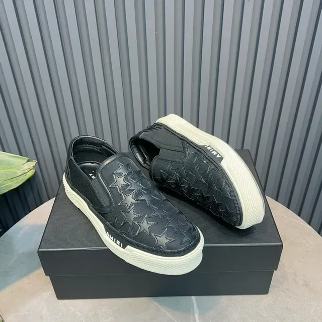 Amiri MA Court Slip-On Zapatillas Lifestyle Bordadas con Estrella en Negro 8