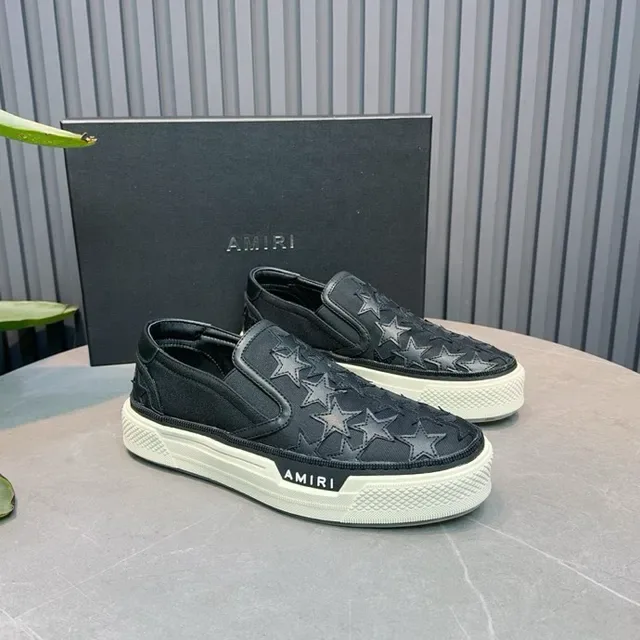 Amiri MA Court Slip-On Zapatillas Lifestyle Bordadas con Estrella en Negro 9