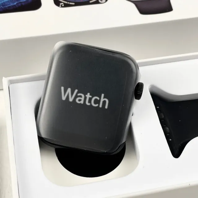 Apple Black Square Case Silicone Band Sports Watch 2