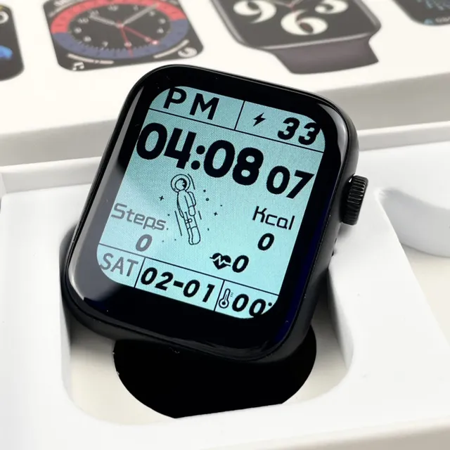 Apple Black Square Case Silicone Band Sports Watch 5