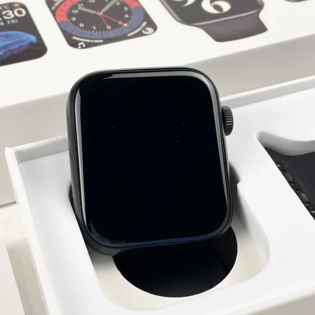 Apple Black Square Case Silicone Band Sports Watch 6