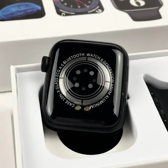 Apple Black Square Case Silicone Band Sports Watch 7