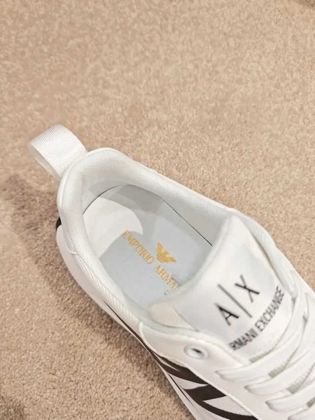 Armani Exchange AX Logo White and Black Lifestyle Sneakers 4