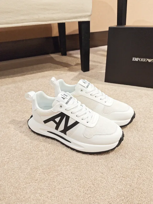 Armani Exchange AX Logo White and Black Lifestyle Sneakers 5