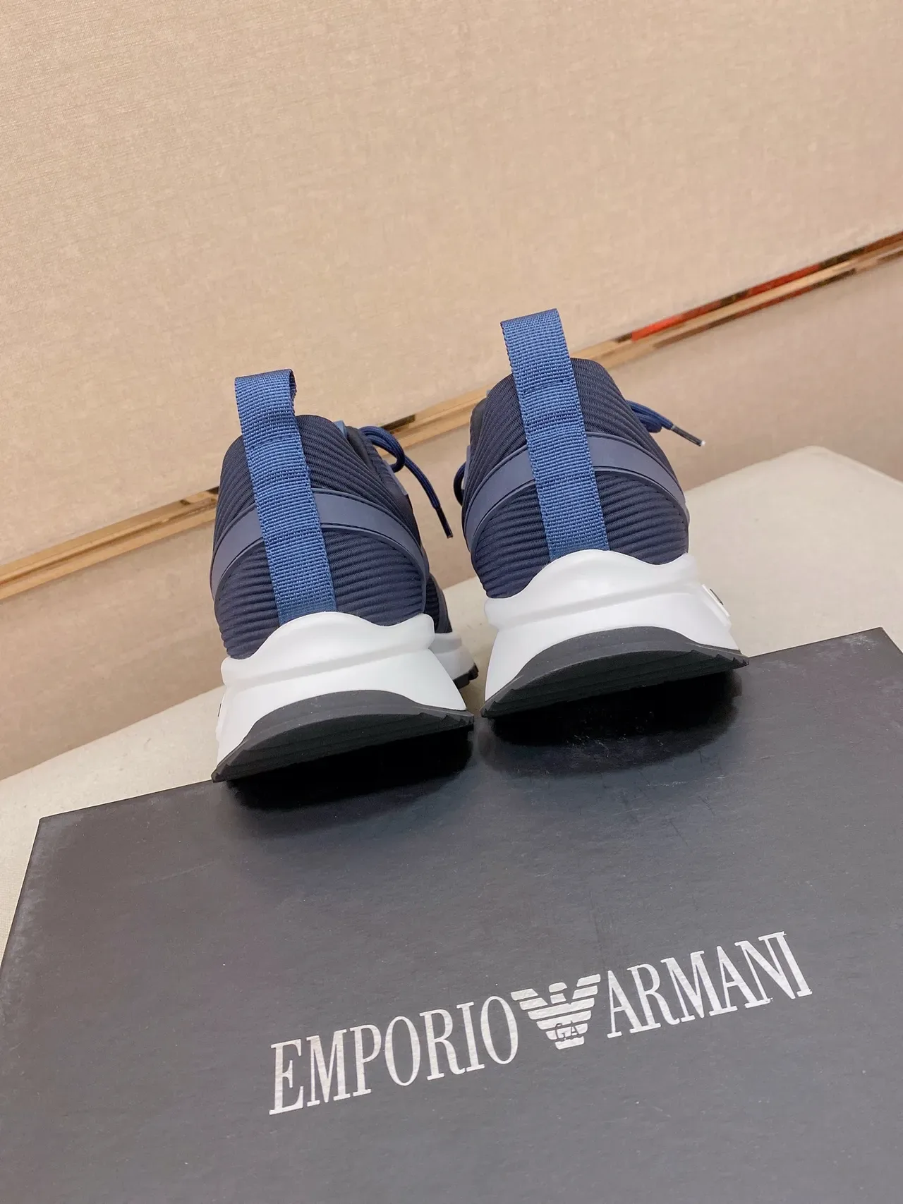 Armani Exchange Navy and White Lifestyle Sneakers 4