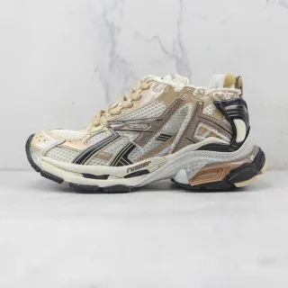 ASICS 米色黑色网布和合成叠层构造雕塑多密度中底跑鞋