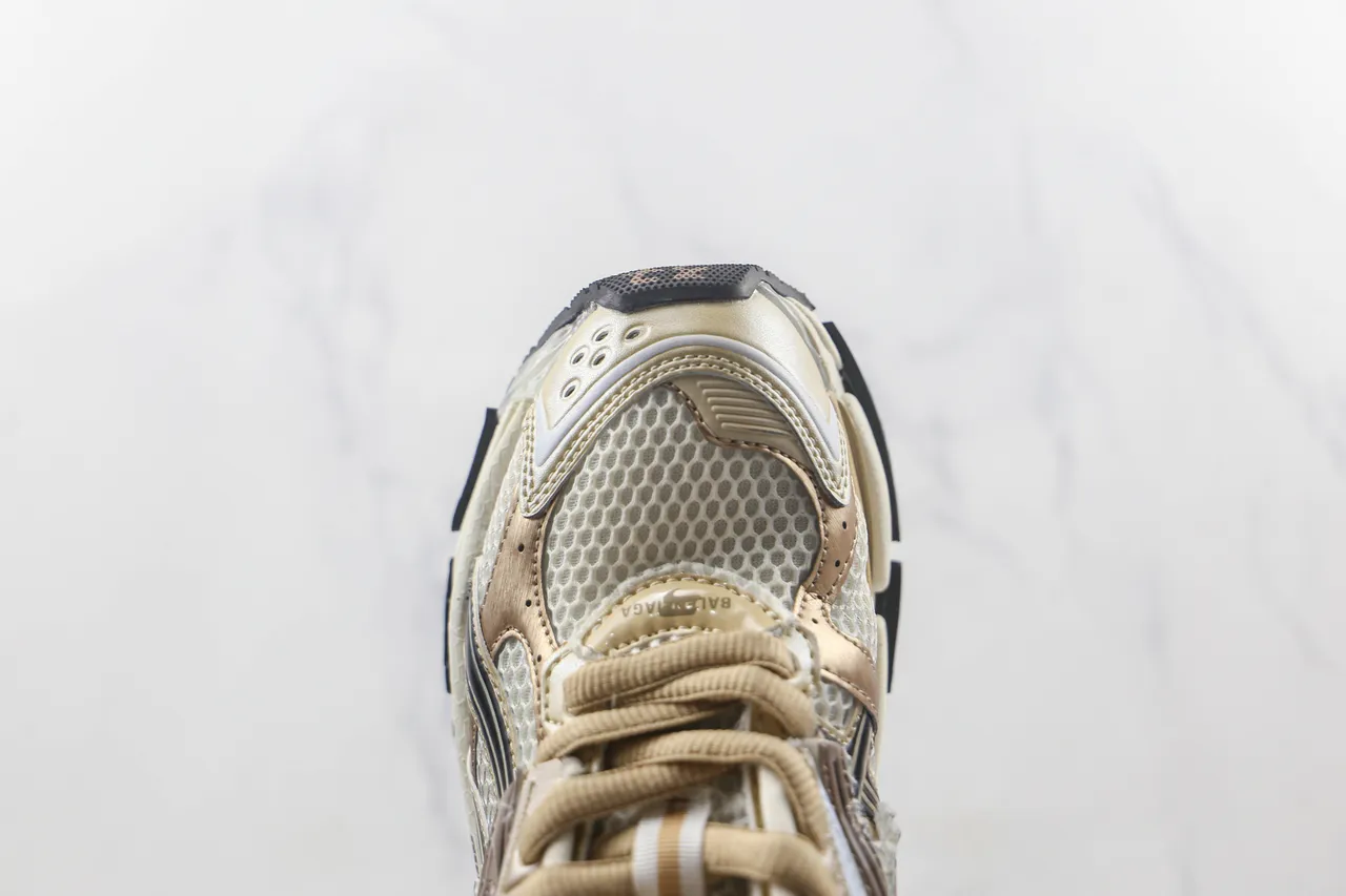 ASICS Beige Black Mesh And Synthetic Overlay Construction Sculpted Multi-Density Midsole Running Shoes 6